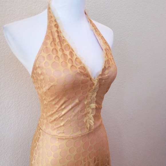 Heart Moon Star Y2K rose gold halter dress - Picture 5 of 10